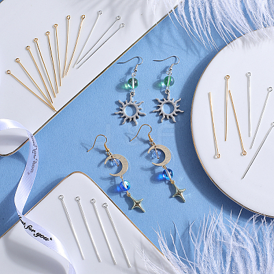 600Pcs 2 Colors Brass Eye Pin KK-SP0001-68D-1