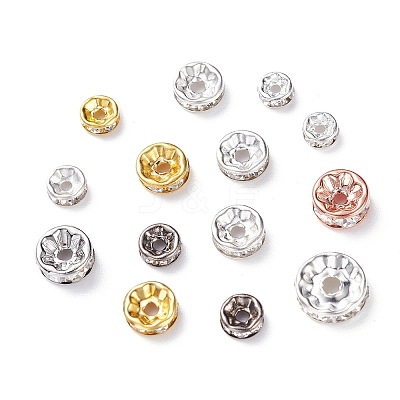Brass Rhinestone Spacer Beads FIND-XCP0001-64-1