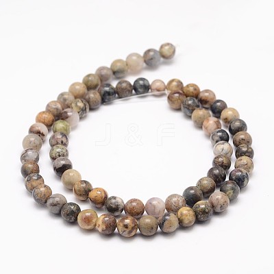 Natural Jasper Bead Strands G-K153-B24-8mm-1
