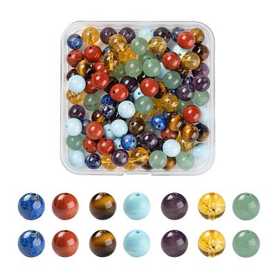 100 Pcs 7 Colors Chakra Yoga Healing Stone Kits G-LS0001-04-1