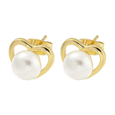 Real 18K Gold Plated Brass Ear Studs EJEW-P2261-46G-02-1