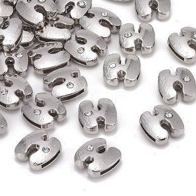 Letter Slider Beads for Watch Band Bracelet Making ALRI-O012-H-NR-1