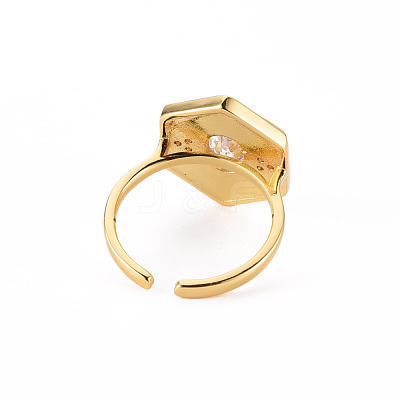 Brass Micro Pave Clear Cubic Zirconia Cuff Rings RJEW-S045-084-NR-1