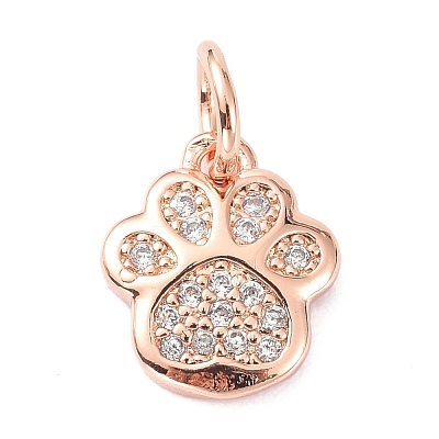 Brass Micro Pave Cubic Zirconia Charms X-ZIRC-C022-22RG-1