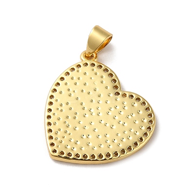 Rack Plating Brass Micro Pave Clear Cubic Zirconia Pendants KK-F853-21G-1