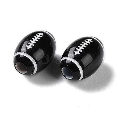 Spray Printed Opaque Acrylic European Beads SACR-P031-27B-01-1