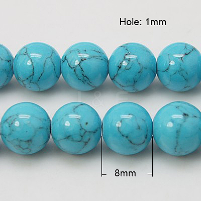 Synthetic Turquoise Beads Strands TURQ-H038-8mm-XXS09-1