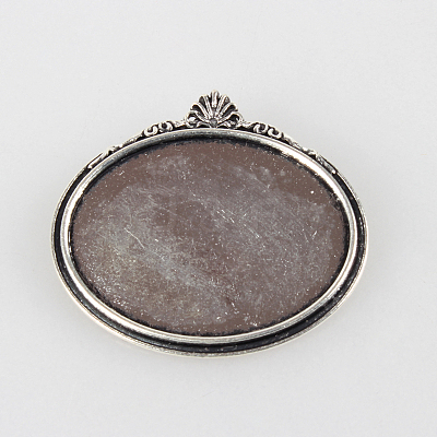Vintage Alloy Brooch Cabochon Bezel Settings PALLOY-N0085-08M-1