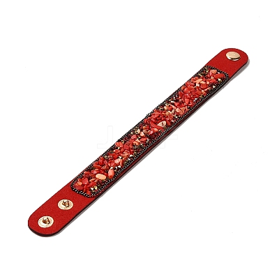 Faux Suede Snap Cord Bracelet BJEW-F428-13-1