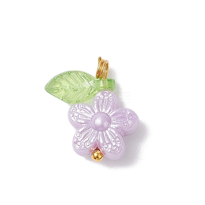 Imitation Pearl Acrylic Pendants PALLOY-JF04335-01-1