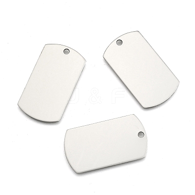 Tarnish Resistant 201 Stainless Steel Rectangle Mirror Polished Finish Stamping Blank Tag Pendants LS-STAS-S031-03-1