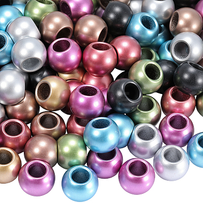 300Pcs Matte Rondelle Spray Painted Acrylic European Beads OACR-PA0001-74-1