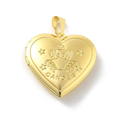 Brass Locket Pendants KK-C092-25G-11-1