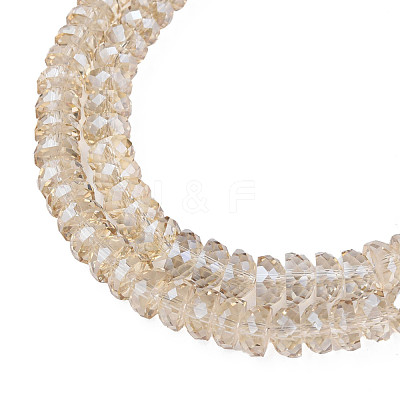 Electroplate Transparent Glass Beads Strands EGLA-N002-37-F03-1