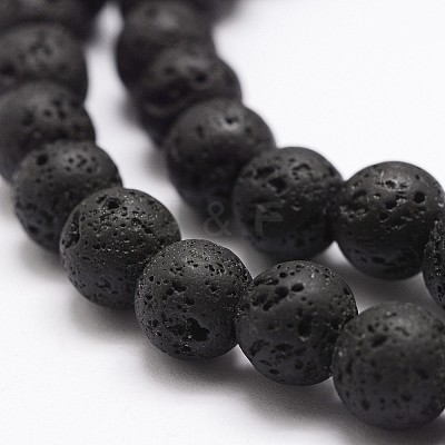 Natural Lava Rock Bead Strands X-G-A163-03-8mm-1