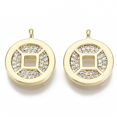 Brass Micro Pave Cubic Zirconia Charms KK-N232-69-NF-1