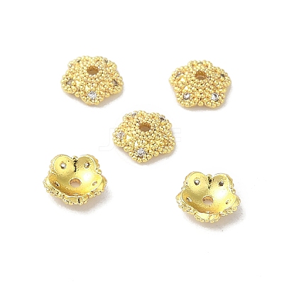 Rack Plating Brass Beads Caps KK-B088-04A-G-1