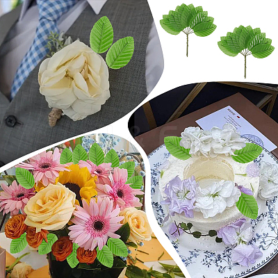 200Pcs Silk Cloth Artificial Leafs AJEW-CN0004-07A-1
