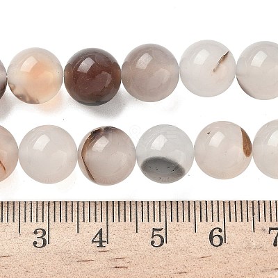 Natural Dendritic Agate Beads Strands G-C011-10mm-01-1