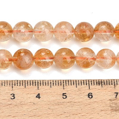 Hearted Natural Citrine Beads Strands GG-T002-A01-8mm-1