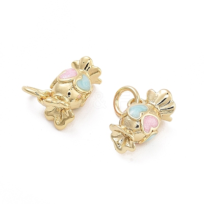 Rack Plating Brass Enamel Charms X-KK-G512-19D-G-1