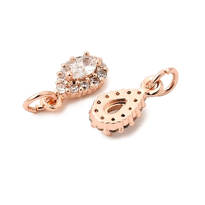 Brass Micro Pave Cubic Zirconia Charms RB-I077-15RG-RS-1