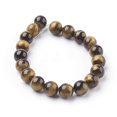 Natural Tiger Eye Beads Strands G-G099-10mm-5-1