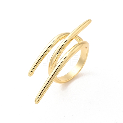 Brass Wire Open Cuff Rings RJEW-P098-04G-1