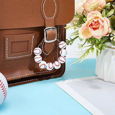 16mm Round Sport Ball Wooden Beaded Embellishments FIND-WH20003-42D-1