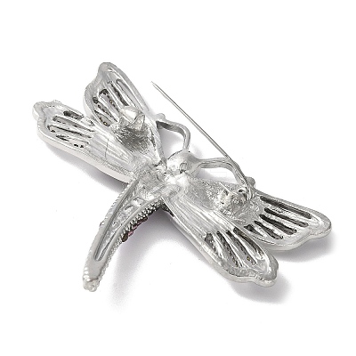 Dragonfly Alloy Rhinestone Brooches for Backpack Clothes JEWB-M067-05B-P02-1