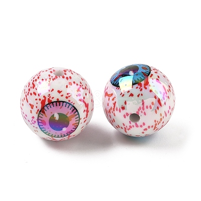 Printing & UV Plating Opaque Acrylic Beads OACR-Z035-07-1