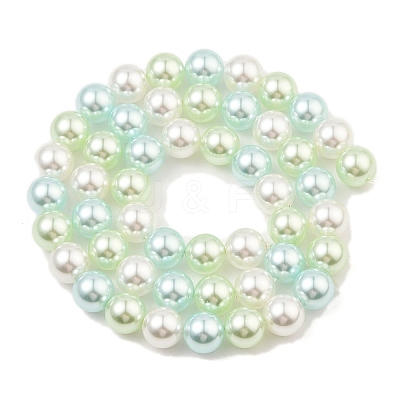 Baking Paint Pearlized Glass Pearl Round Bead Strands PEAR-H019-02C-08-1