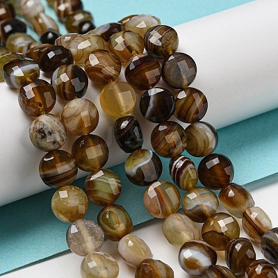 Natural Banded Agate Beads Strands G-K351-A09-02-1
