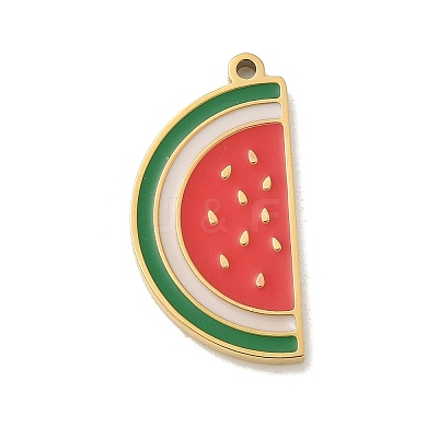 304 Stainless Steel Enamel Pendants STAS-I322-84G-G-1