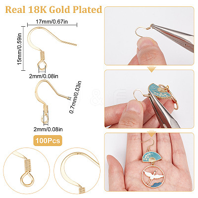 100Pcs 304 Stainless Steel French Earring Hooks STAS-SC0004-65-1