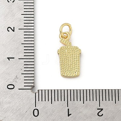 Brass Enamel Charms KK-C110-14B-02G-1