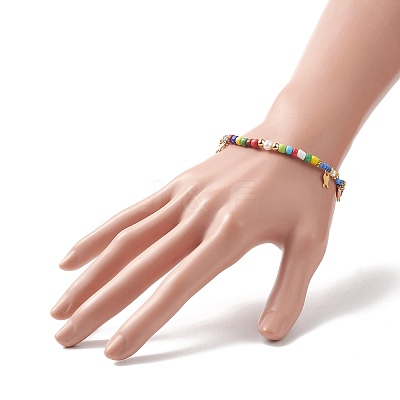 Glass Seed & Natural Pearl Beaded Stretch Bracelet BJEW-JB09268-1
