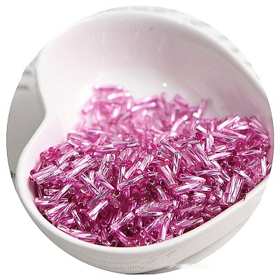 Glass Twist Bugle Beads SEED-WH0006-01I-1