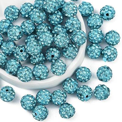 Polymer Clay Rhinestone Beads RB-H284-6MM-Half-202-1