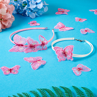 40Pcs 5 Style Polyester Computerized Embroidery Sew on Ornament Accessories DIY-TA0009-39-1