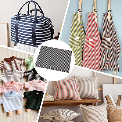 1Yard Stripe Pattern Polycotton Fabric DIY-MA0007-31F-1