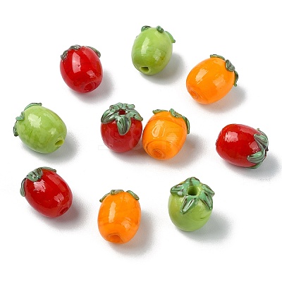 15Pcs 3 Colors Handmade Lampwork Enamel Beads LAMP-CJ0003-15-1