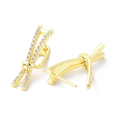 Clear Cubic Zirconia Bowknot Hoop Earrings EJEW-G333-08G-1