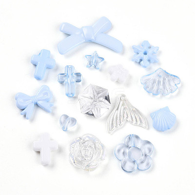 Transparent & Opaque Acrylic Beads TACR-T028-26D-1