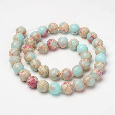 Synthetic Aqua Terra Jasper Beads Strands G-P237-02-6mm-1