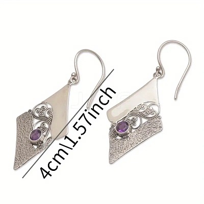 Rhombus Zinc Alloy Dangle Earrings FS-WG3CFF0-01-1