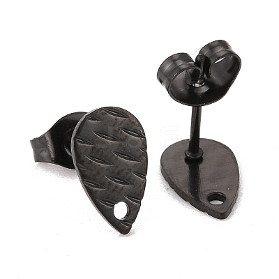 304 Stainless Steel Stud Earring Findings Ion Plating(IP) STAS-O119-30EB-1