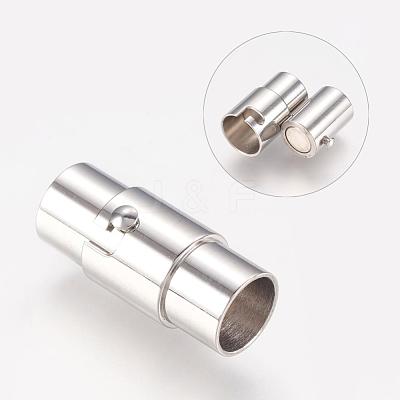 Tarnish Resistant Column Stainless Steel Locking Tube Magnetic Bracelet Necklace Clasps X-STAS-H019-4-1