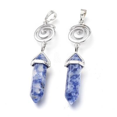 Natural Blue Spot Jasper Pointed Big Pendants G-D0021-01P-03-1