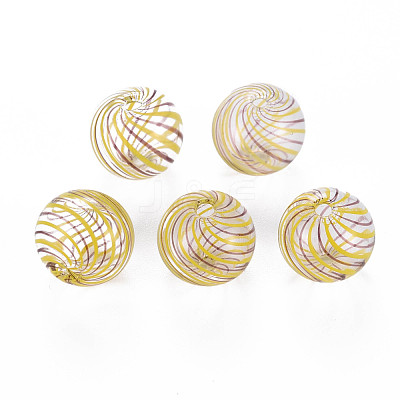Transparent Handmade Blown Glass Globe Beads X-GLAA-T012-35A-03-1